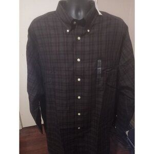 New Men's Roundtree Yorke Wrinkle Resistant Easy Care 3X Black Big Man Shirt NWT